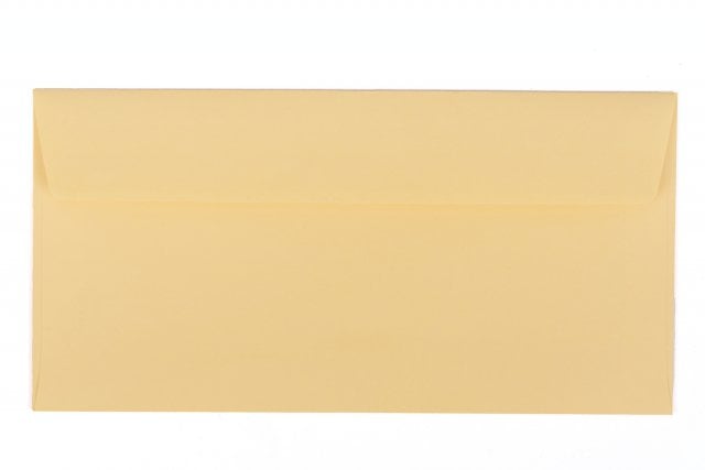Kuvert DIN långhäftande, gurkmeja