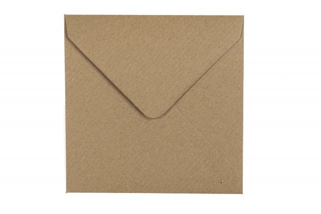 Fyrkantiga kuvert 140x140 mm, kraftpapper