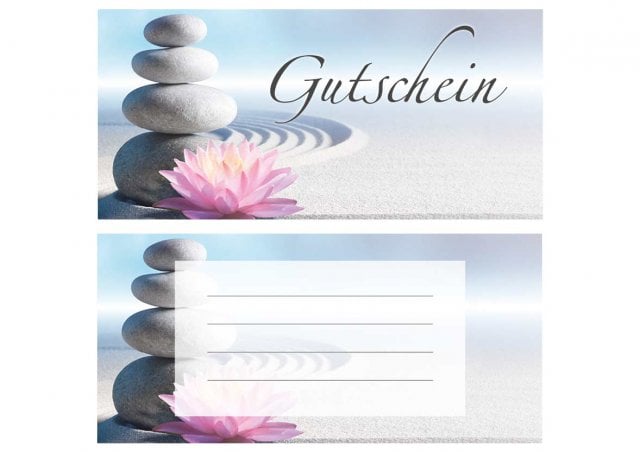 Kort DIN lång, tryck wellness blå, kupong
