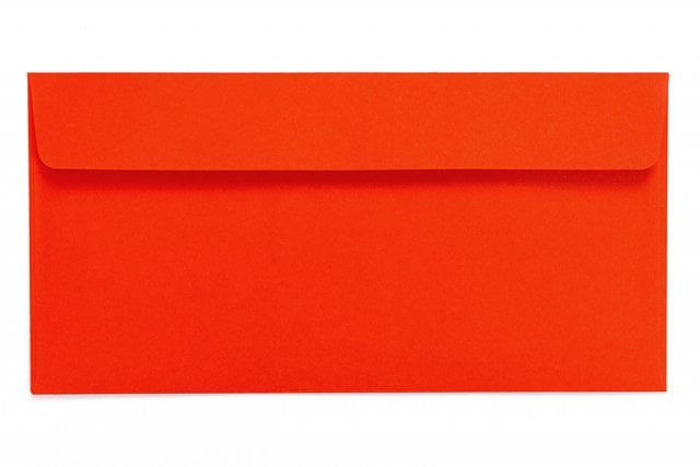 Kuvert DIN lång självhäftande, fluorescerande röd