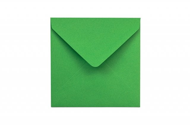 Kvadratiska kuvert 130x130 mm, gröna