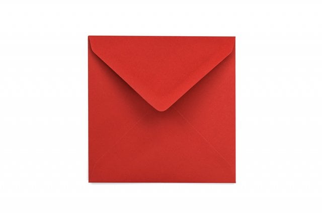 Kvadratiska kuvert 130x130 mm, röda