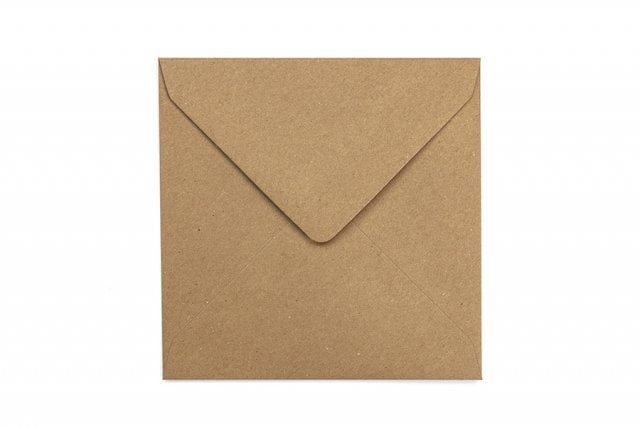 Fyrkantiga kuvert 155x155 mm, kraftpapper