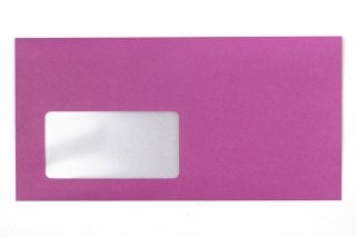 Kuvert DIN lång med fönster, rosa tryck
