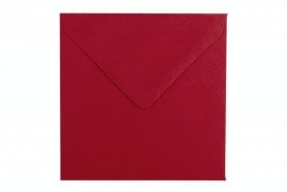 Kvadratiska kuvert 130x130 mm, mörkröd