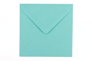 Fyrkantiga kuvert 130x130 mm, blågröna