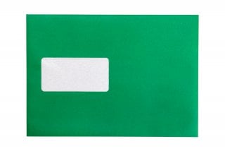Kuvert DIN C5 självhäftande med fönster, grönt tryck