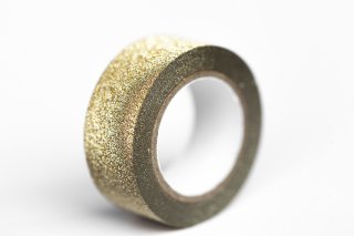Självhäftande tejp glitter guld, 9 m lång, 15 mm bred