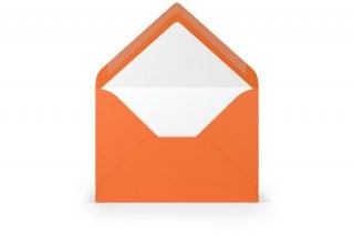 Kuvert DIN B6, orange fodrade